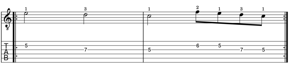 melody example in C