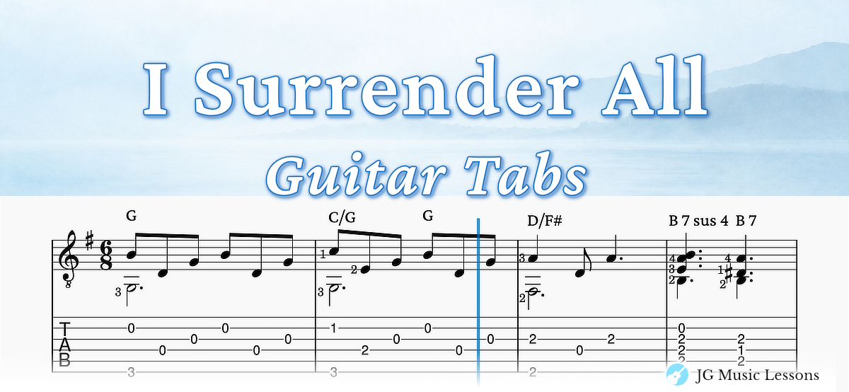 I Surrender All guitar tabs banner site