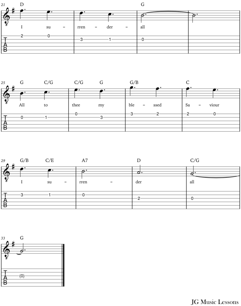 I Surrender All tabs and chords 2