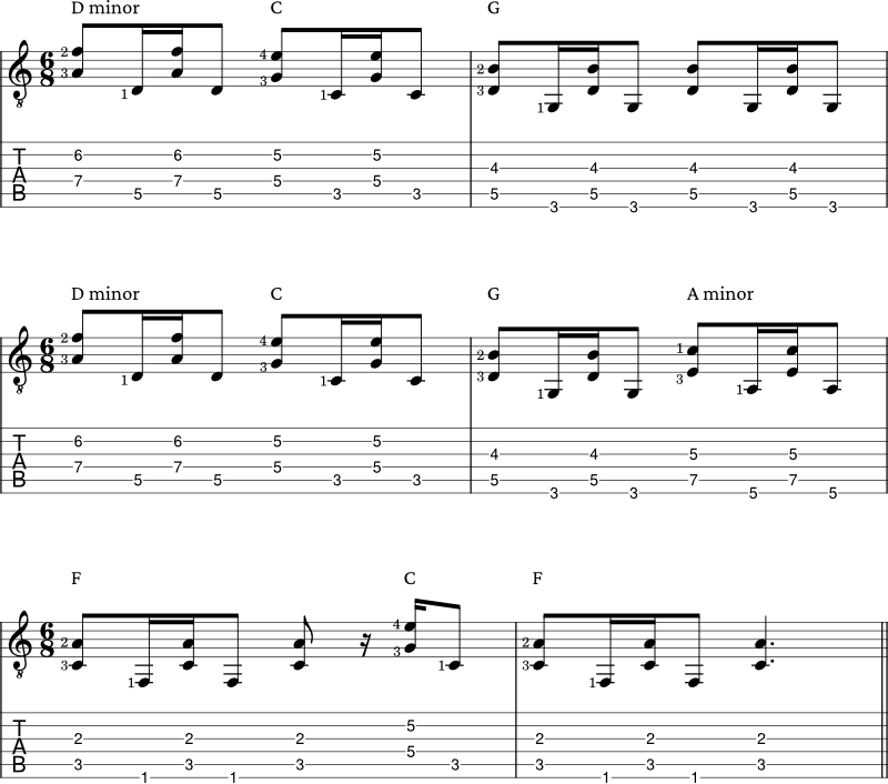 Spread triads example 3