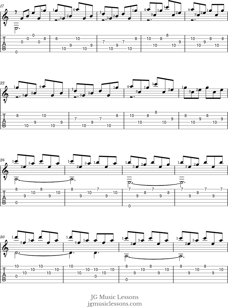 O Holy Night guitar arrangement page 2