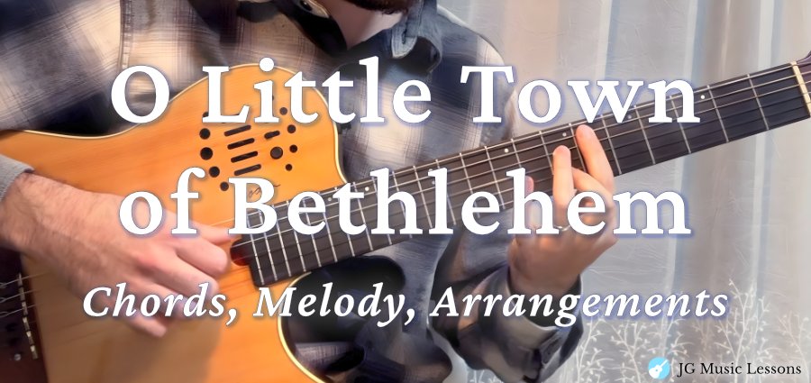 O Little Town of Bethlehem guitar post banner