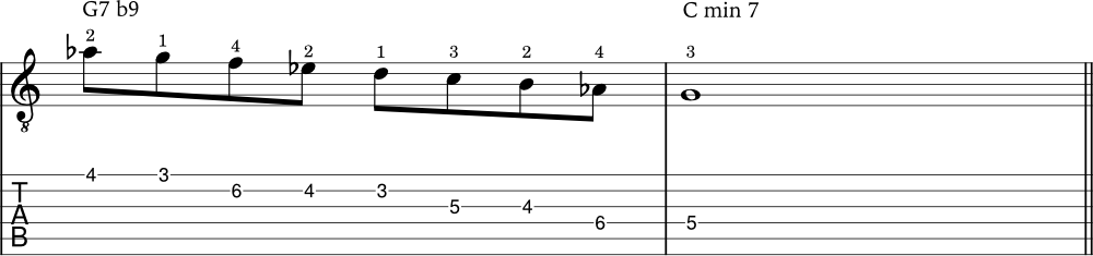 Harmonic minor scale desecending line 2