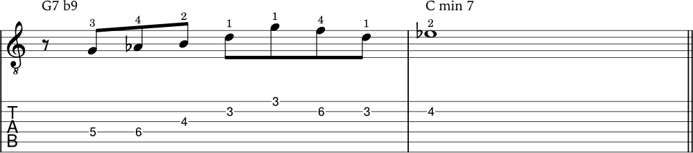 Harmonic minor scale lick 1