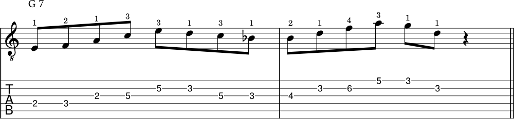 jazz lick using diatonic arpeggios