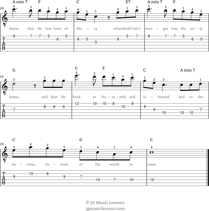 I Cannot Tell guitar tabs for melody and chords page 2