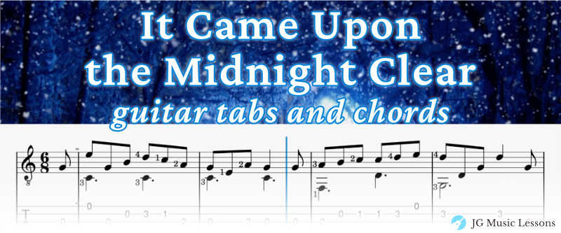 It Came Upon the Midnight Clear guitar tabs and chords banner