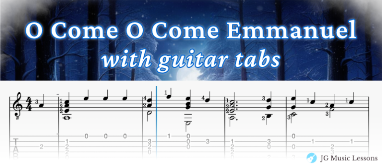 O Come O Come Emmanuel - guitar chords, tabs, and finger style