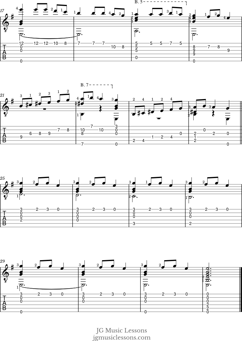 Carol of the Bells guitar arrangement 2