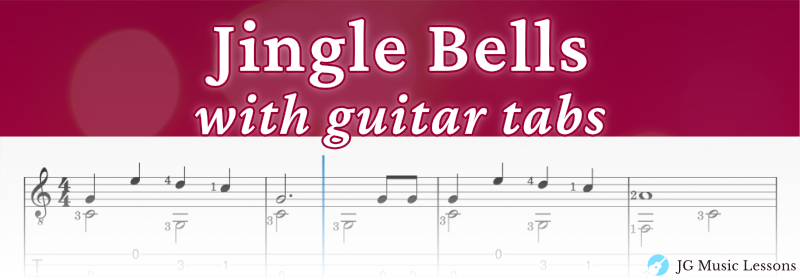 Jingle Bells guitar tabs and chords banner