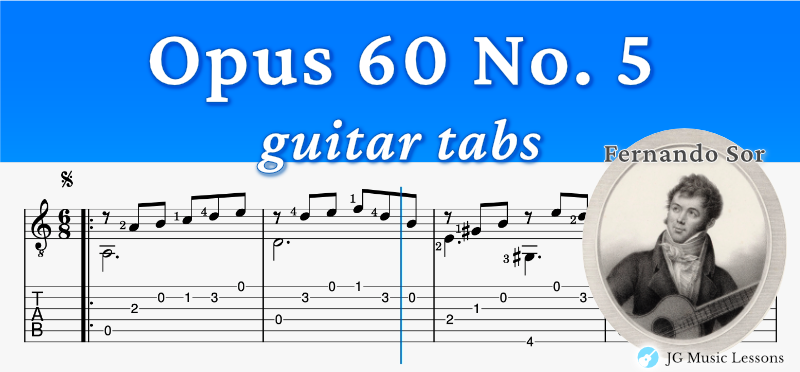 Opus 60 No. 5 - Sor guitar tabs banner