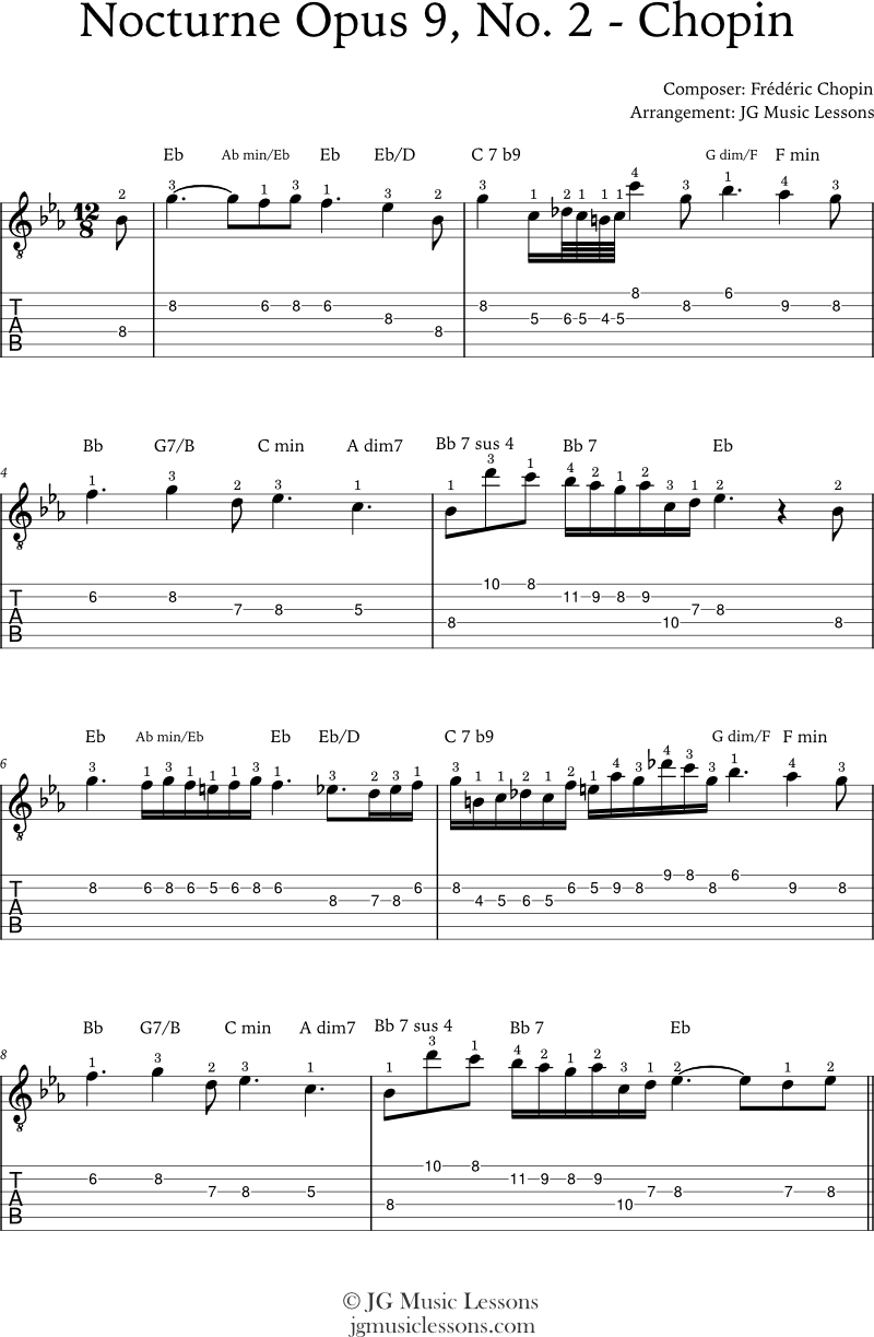 Nocturne Opus 9 No 2 - Chopin page 1