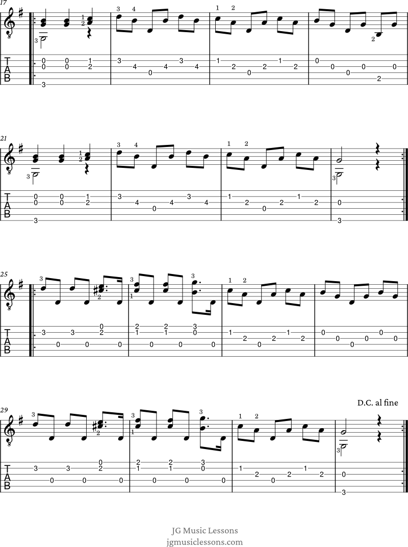 Opus 241, No. 21 - Carulli guitar tabs page 2