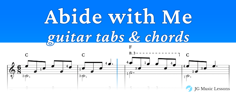 Abide with me guitar tabs and chords banner