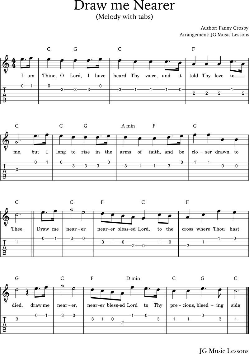 Draw Me Nearer guitar tabs and chords