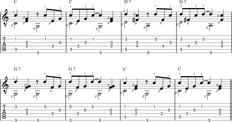 Travis picking pattern 7 - rhythm variation 