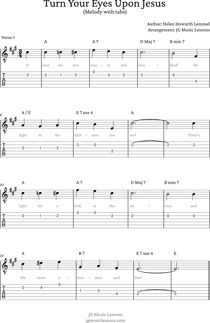 Turn Your Eyes Upon Jesus - melody pg 1