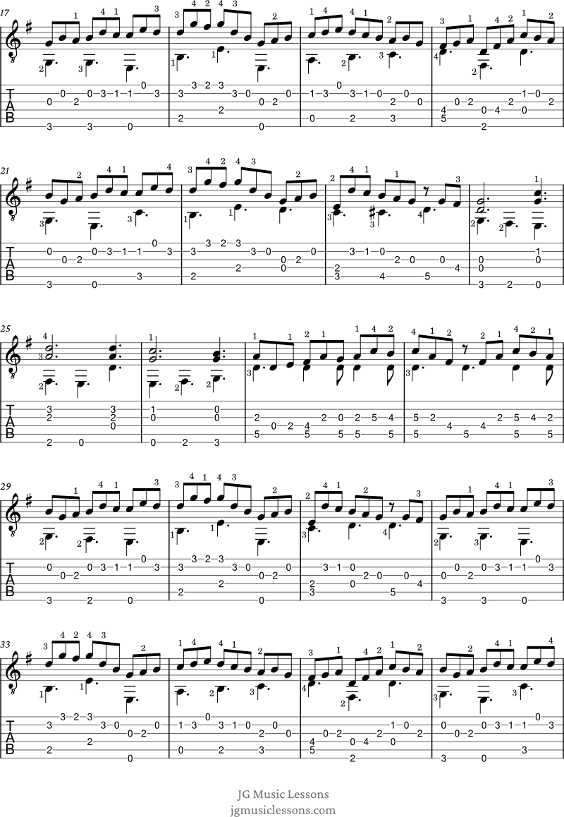 Jesu, Joy of Man's Desiring guitar tabs page 2