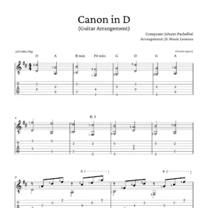 Canon in D arrangement preview