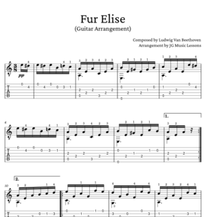 Fur Elise guitar arrangement preview