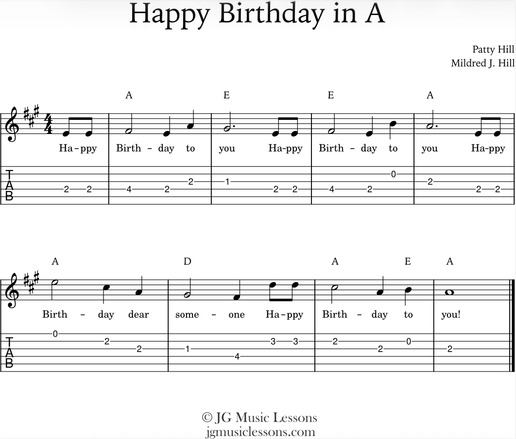 Happy Birthday in A preview