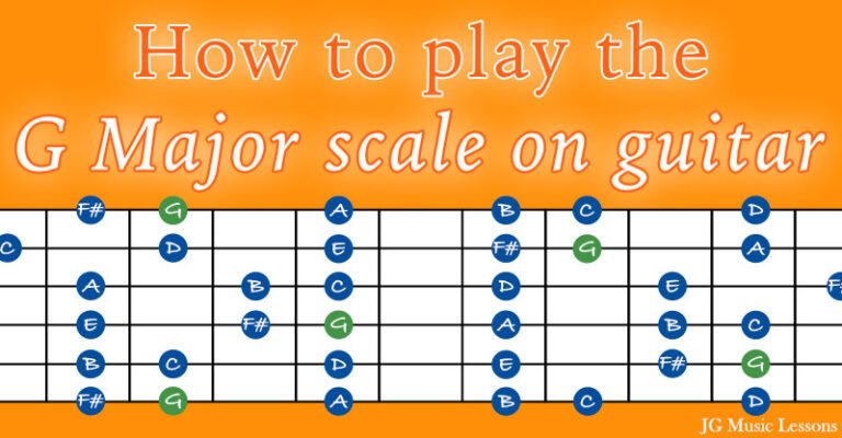 How to play the G Major scale on guitar (5 shapes with tabs) - JG Music ...