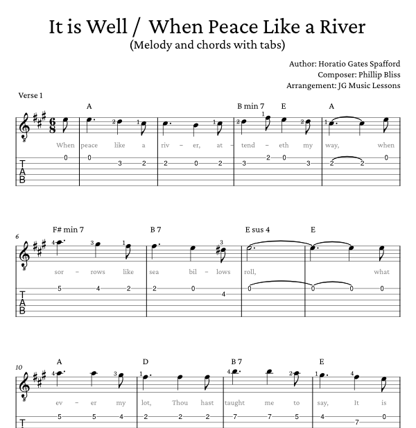 It is Well / When Peace Like a River melody preview 1