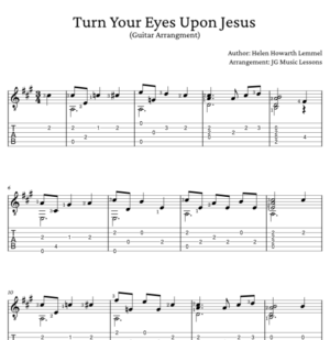 Turn Your Eyes Upon Jesus guitar arrangement preview