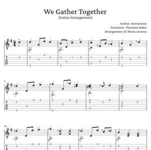 We Gather Together guitar tabs arrangement preview