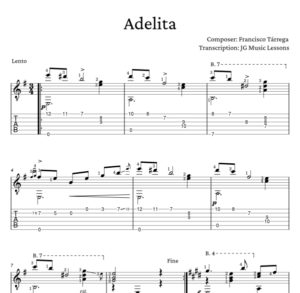 Adelita by Tarrega - Guitar PDF