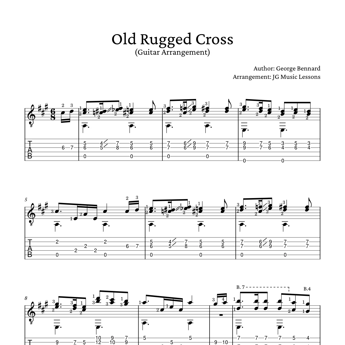 Old Rugged Cross - arrangement preview