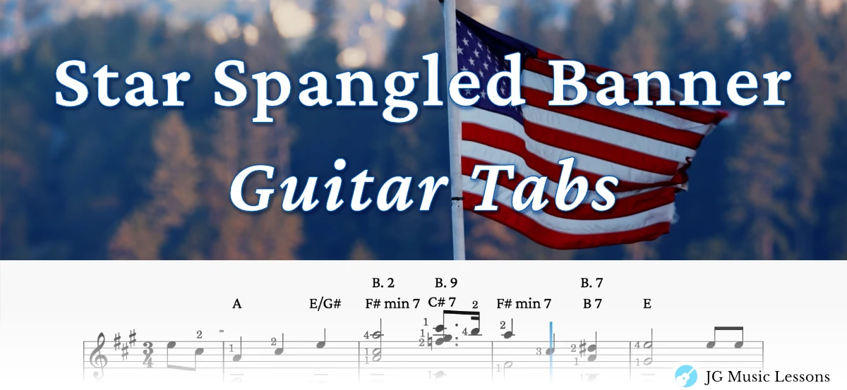 Star Spangled Banner guitar tabs banner 1