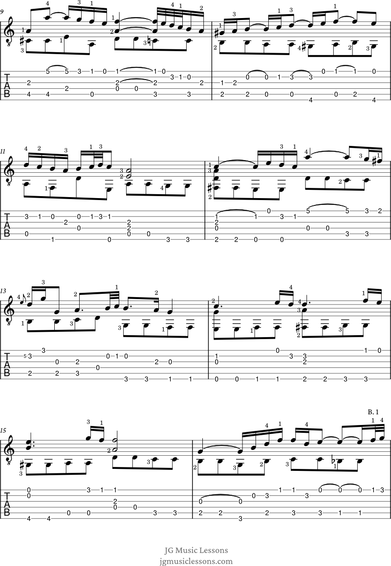 Air - Bach guitar tabs 2