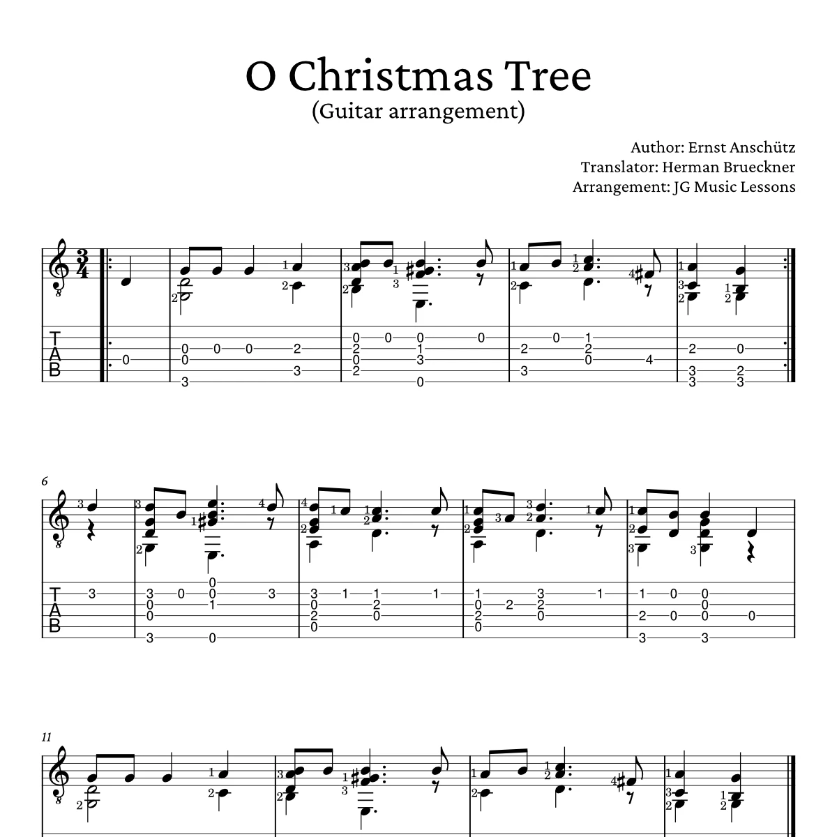 O Christmas Tree - arrangement preview