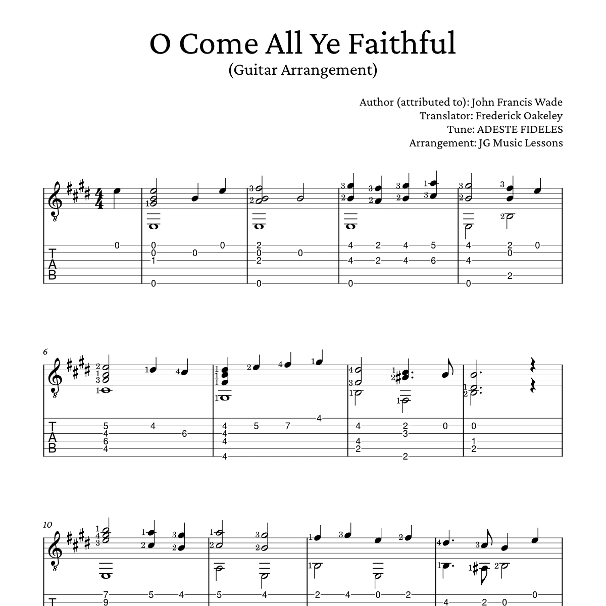 O Come All Ye Faithful - arrangement preview