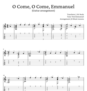 O Come O Come Emmanuel guitar arrangement preview