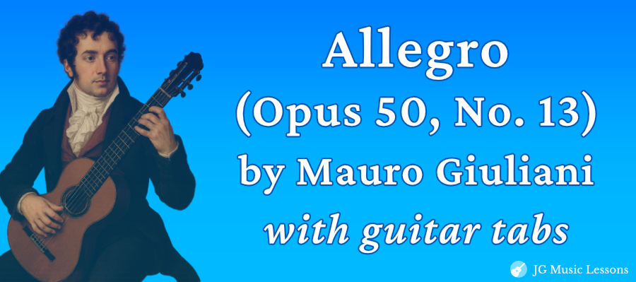 Allegro Giuliani Opus 50 No. 13 guitar tabs banner