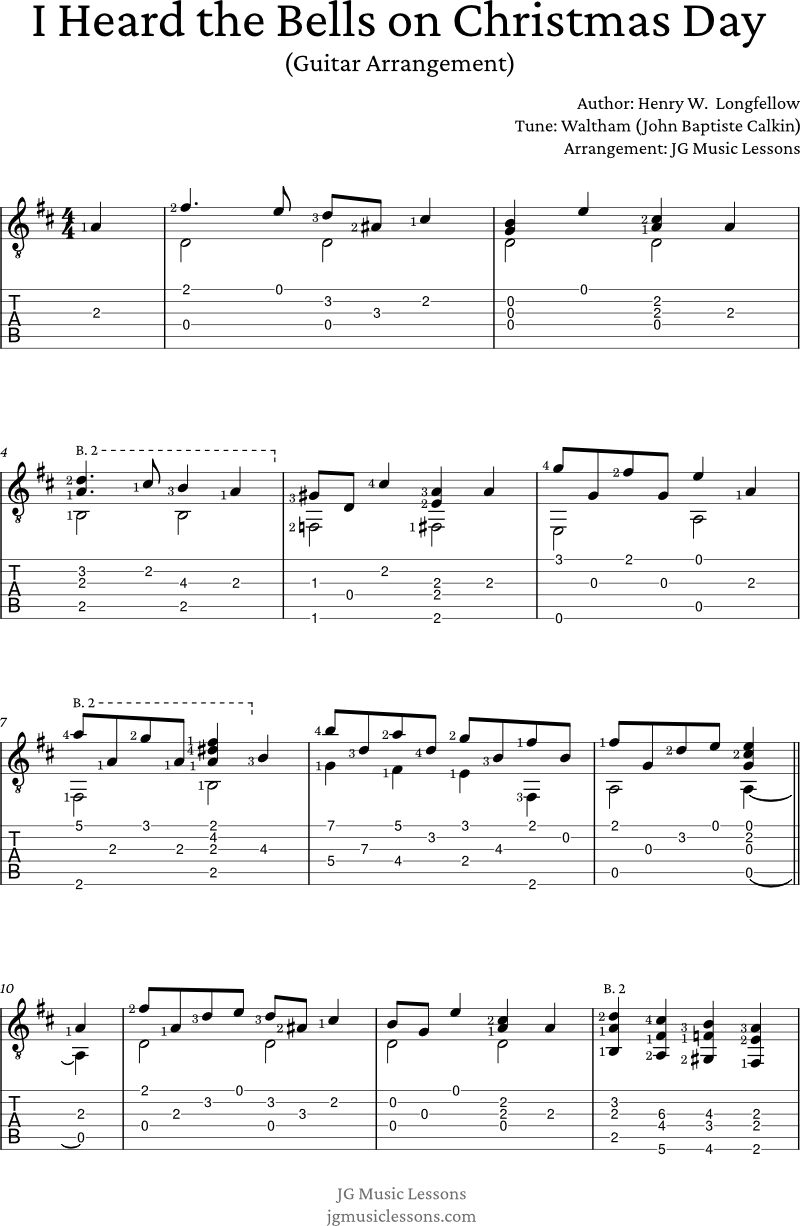 I Heard the Bells on Christmas Day - Arrangement page 1
