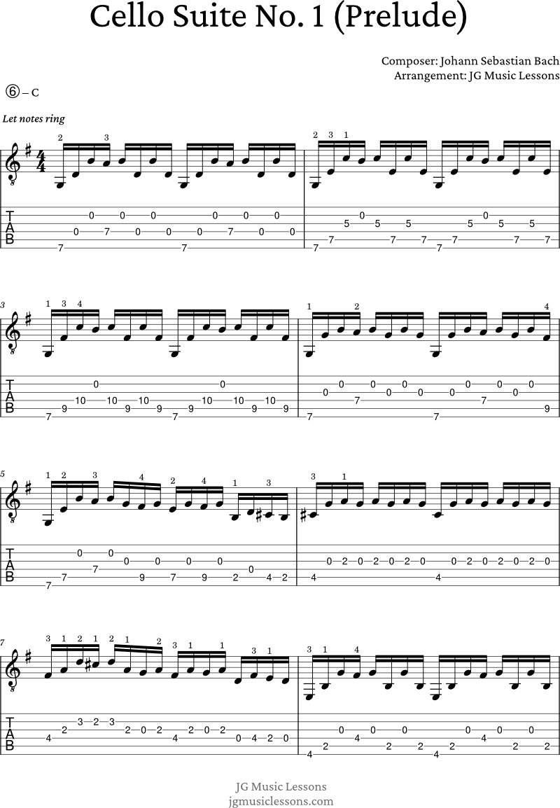 Cello Suite No. 1 - Bach (Prelude) page 1