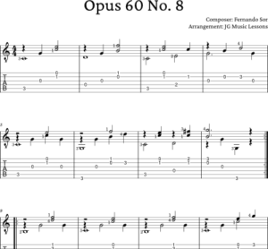 Opus 60 No. 8 - Sor guitar tabs store preview