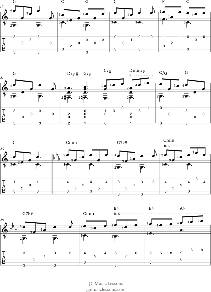 Plaisir d'amour guitar arrangement page 2