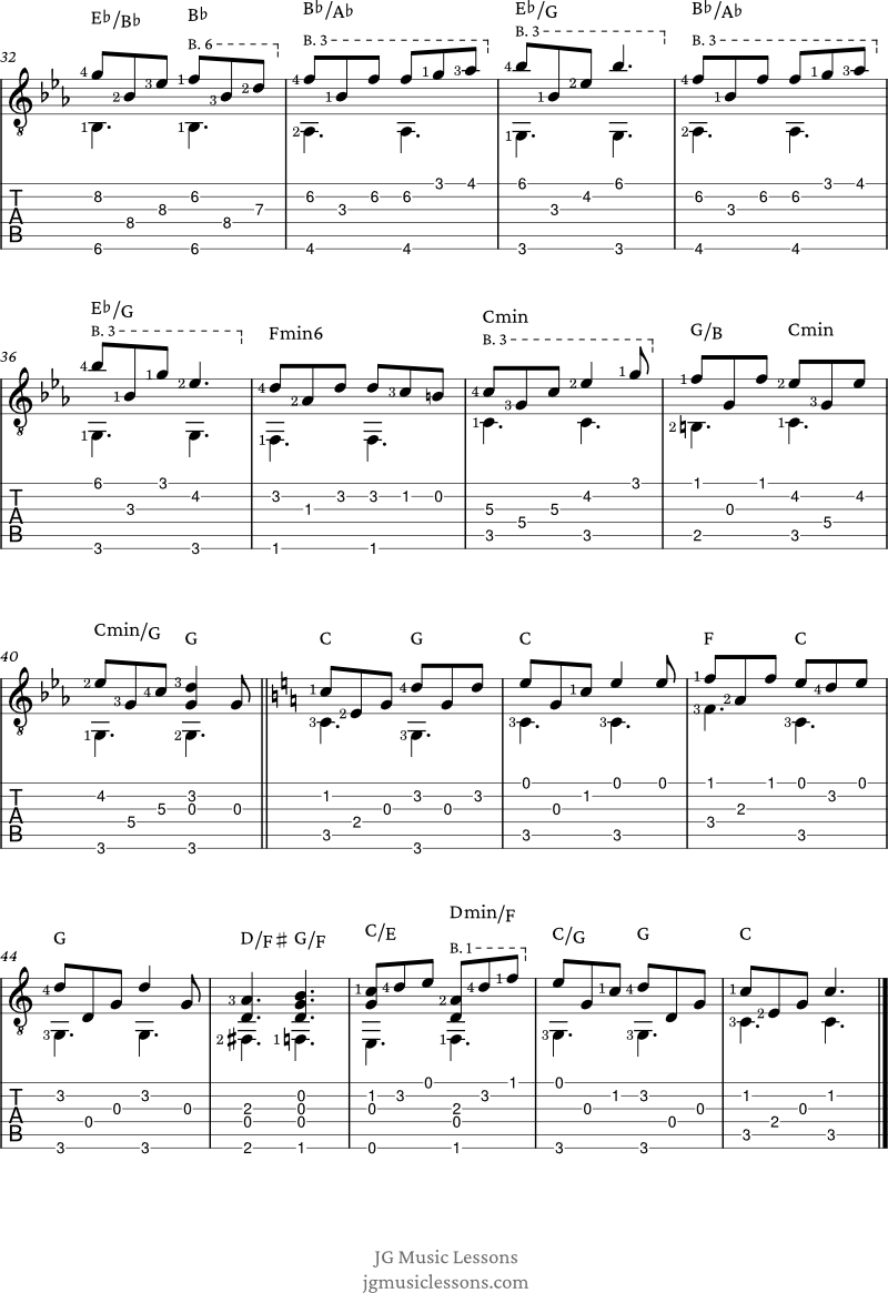 Plaisir d'amour guitar arrangement page 3