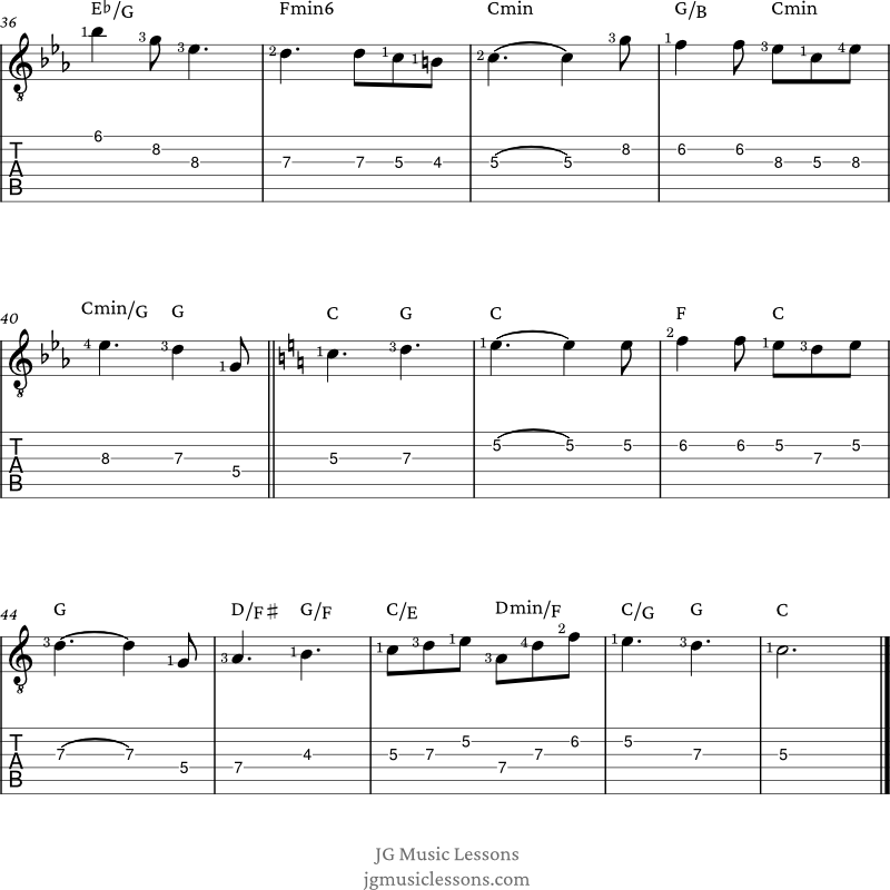 Plaisir d'amour melody and chords pg 3