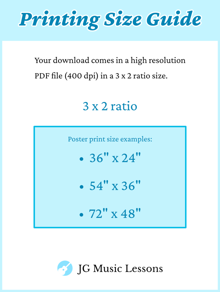 Printing Size Guide Horizontal