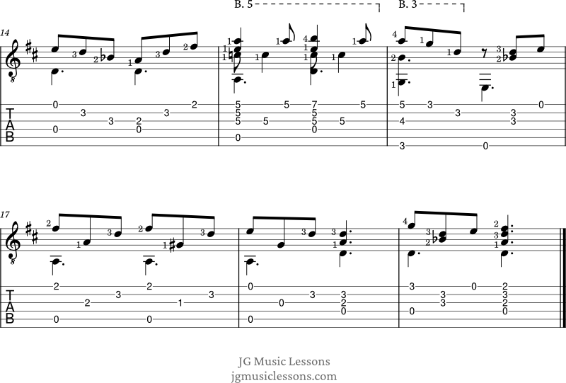 Where He Leads Me guitar arrangement 2