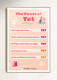 The Power of Yet Poster (Music, Motivation, Growth, Classroom) Digital Print