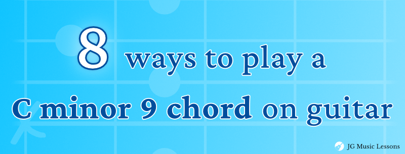 C minor 9 chord on guitar banner