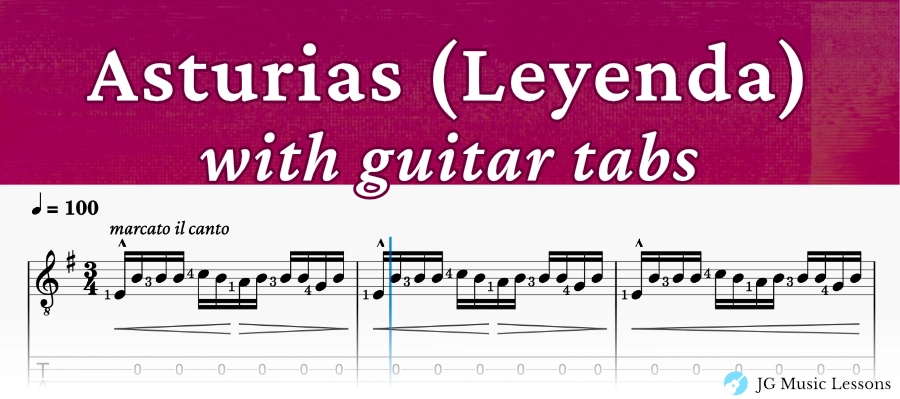 Asturias (Leyenda) guitar tabs banner