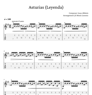 Asturias (Leyenda) guitar tabs preview