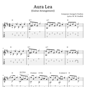 Aura Lea guitar arrangement preview